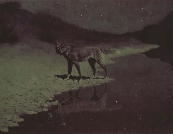 Frederic Remington Moon-light,wolf (mk43) Germany oil painting art